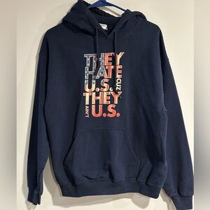 Men’s They Hate Us Cause I Ain’t U.S. Hoodie - Size Medium